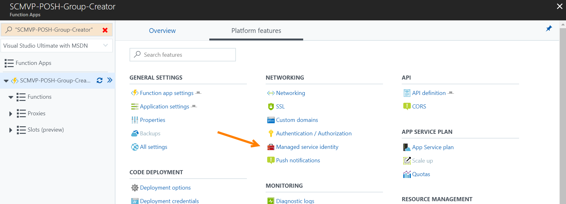 Azure Functions Platform Features