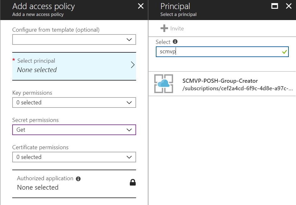 Azure KeyVault access policy